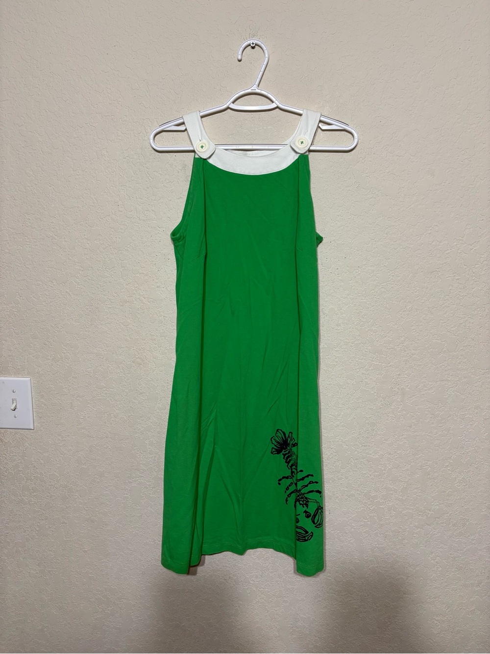 Lilly Pulitzer Green Sleeveless Midi Dress with White Collar
